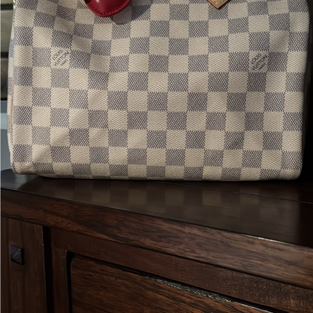 Checkered Designer Tote Bag - Cream and Gray